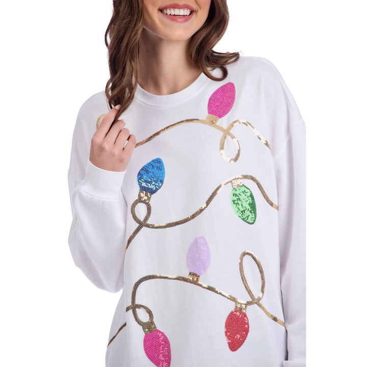 Christmas Bulb Sparkle Sweatshirt by Mud Pie
