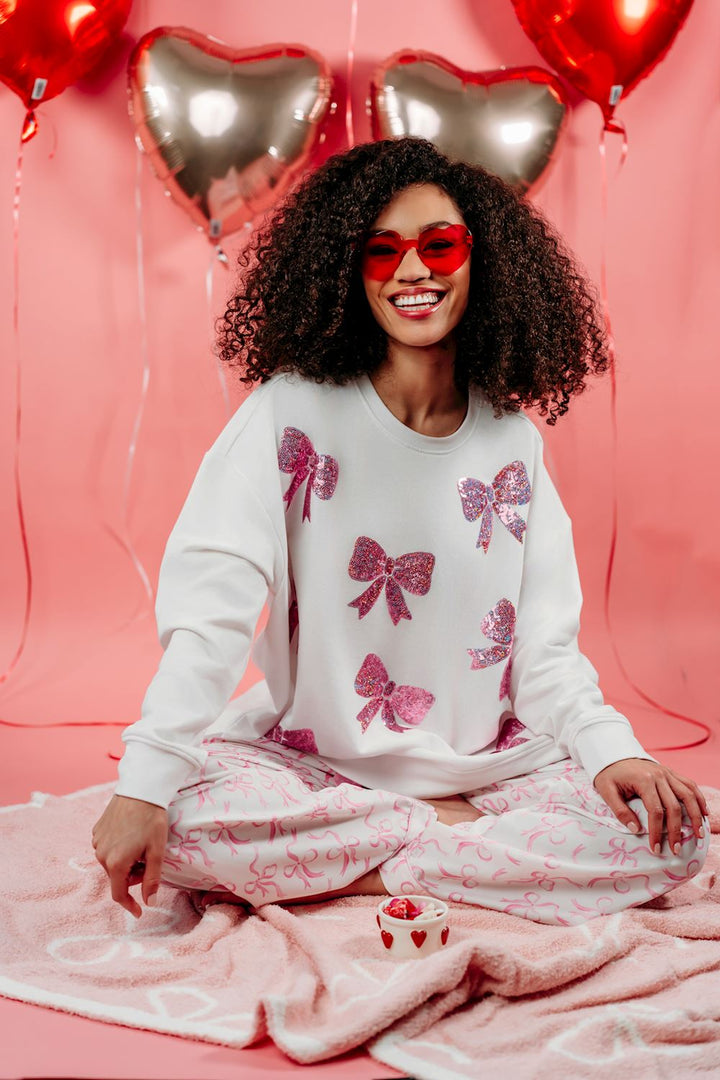 Bow Sparkle Sweatshirt by Mud Pie