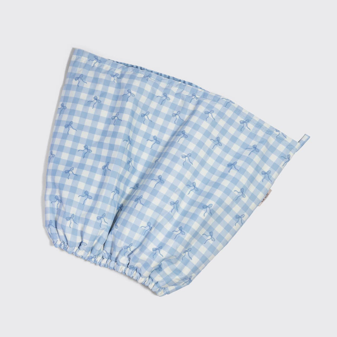Satin Lined Flexi Shower Cap - Gingham Blue