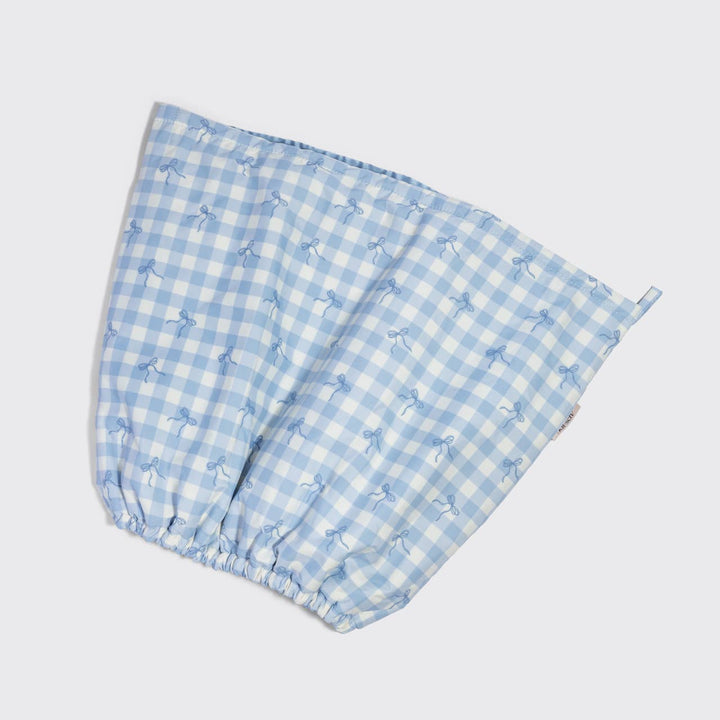 Satin Lined Flexi Shower Cap - Gingham Blue