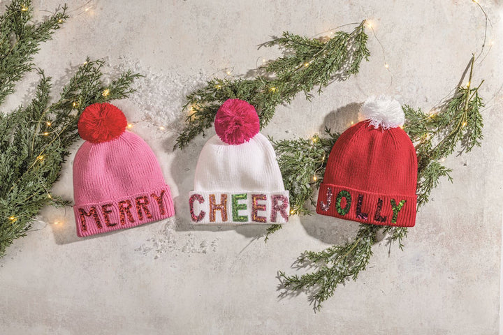 Sequin Holiday Beanies by Mud Pie