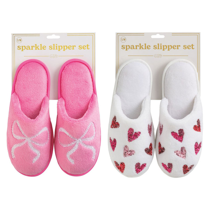 Valentine's Sparkle Slippers by Mud Pie