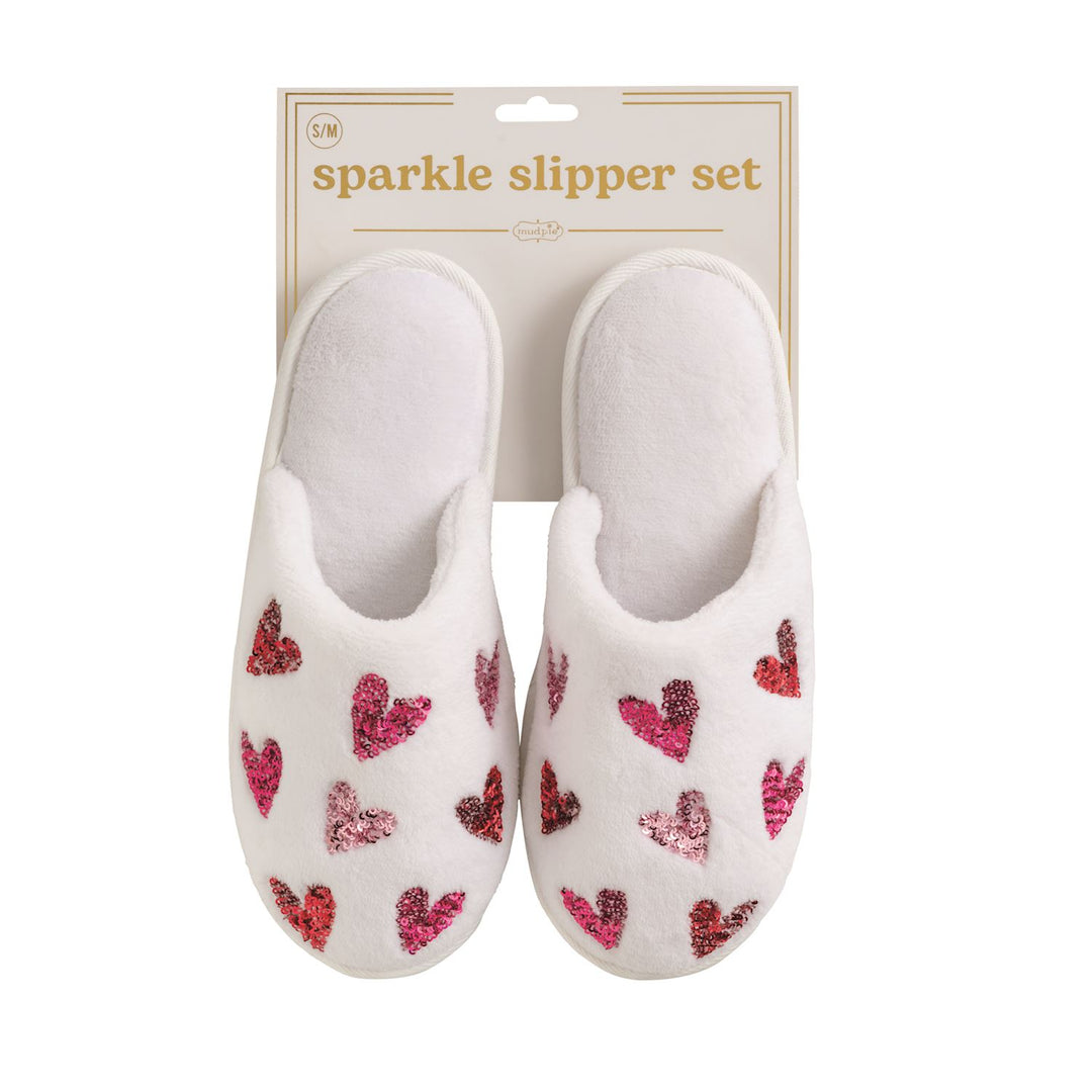 Valentine's Sparkle Slippers by Mud Pie