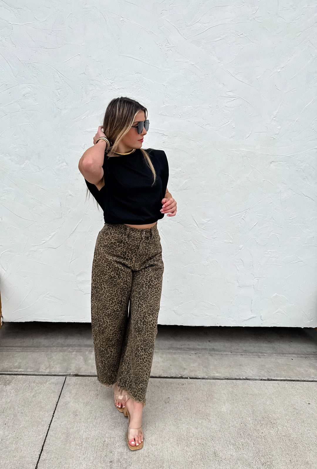 Cheetah Barrel Jeans by Blakeley