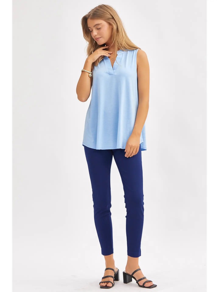 Lizzy Solid A-Line Tank - Blue