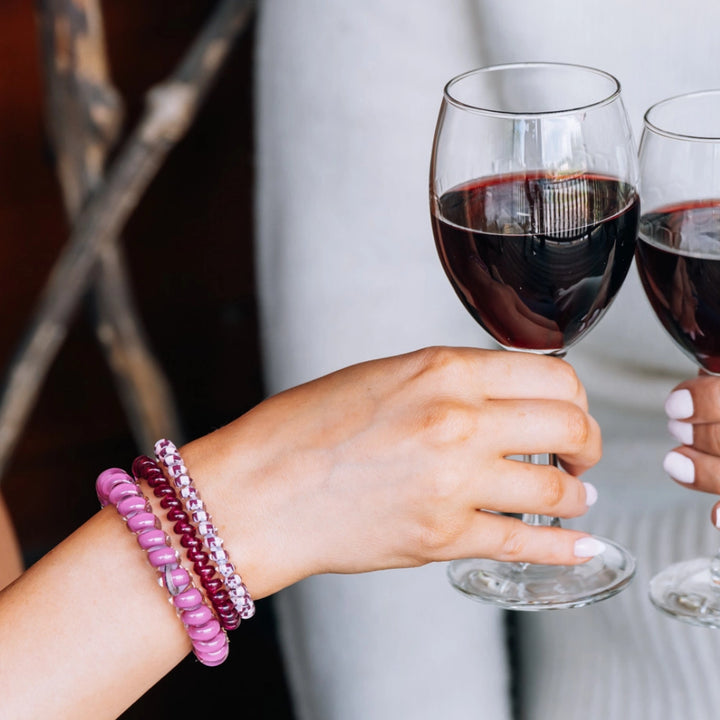Teleties Hair Tie - Large Band Pack of 3 - Merlot After Midnight