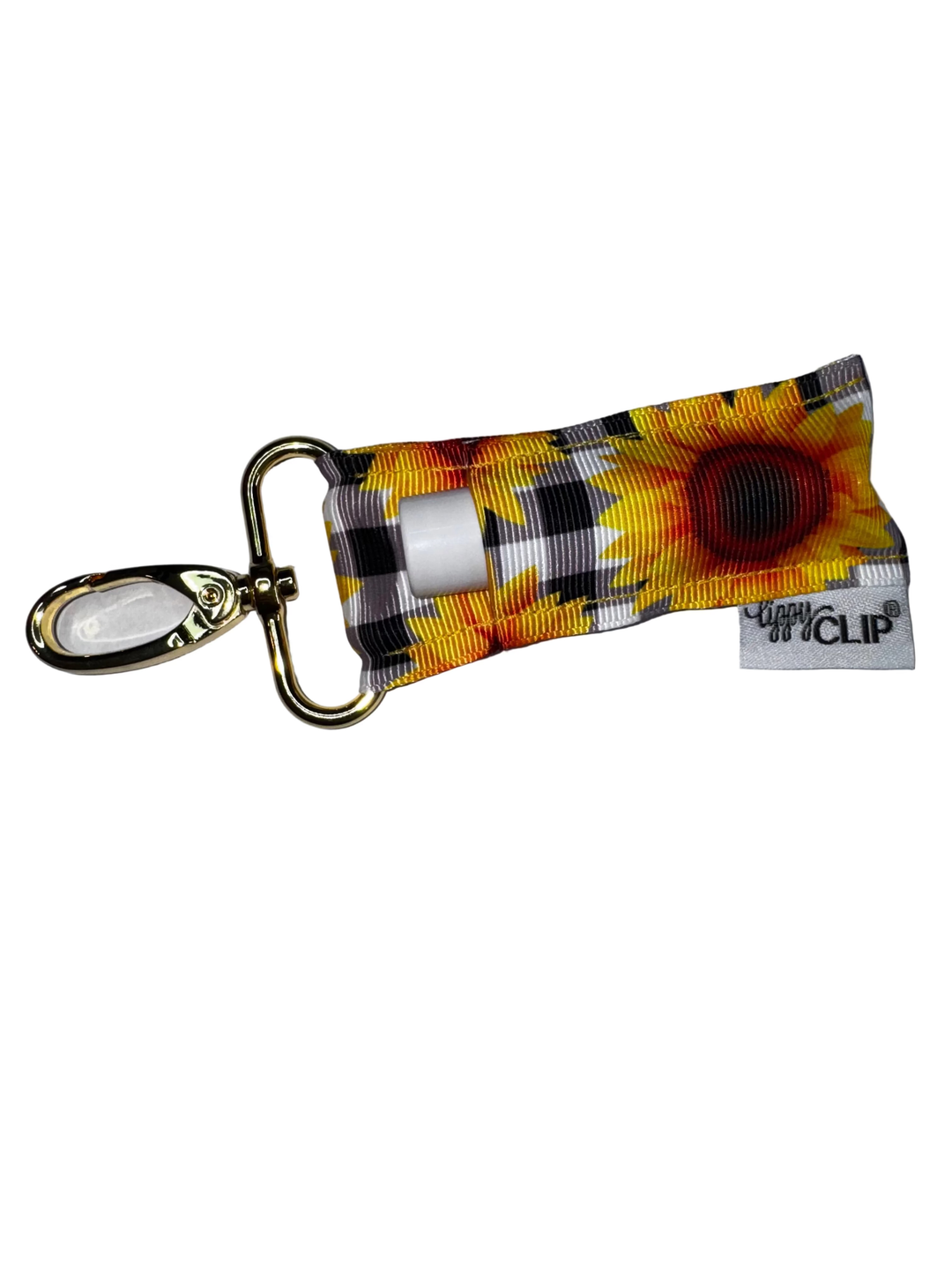 Sunflowers on Plaid LippyClip® Lip Balm Holder (PREORDER: Ships in 2-3 Weeks)