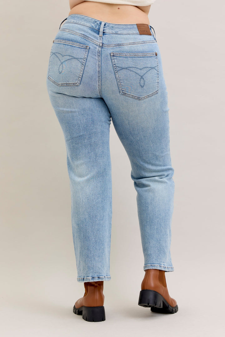 Heather Mid Rise Rigid Magic Straight