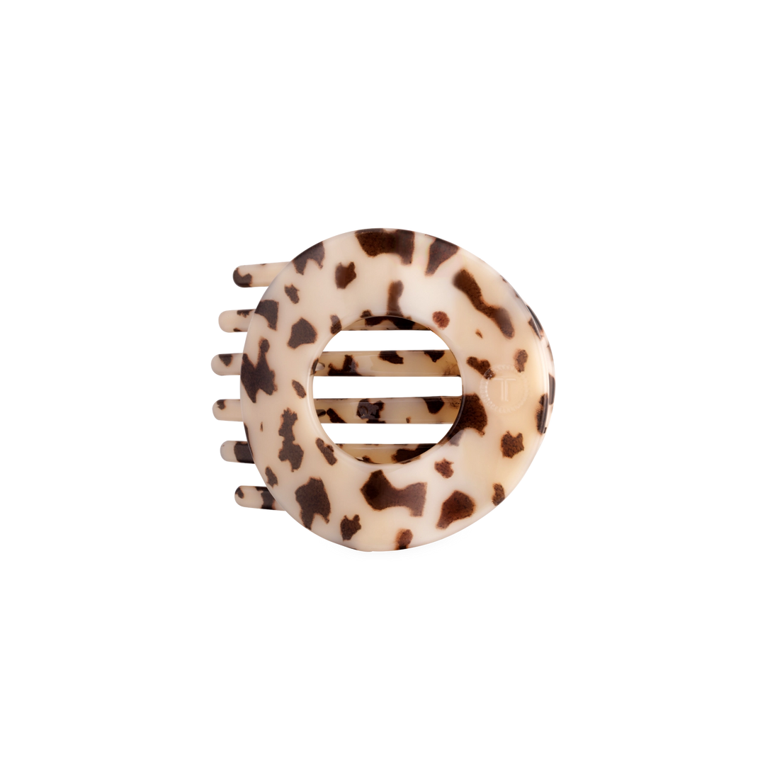 Medium Teleties Flat Open Circle Clip - Blonde Tortoise (Ships Next Week)