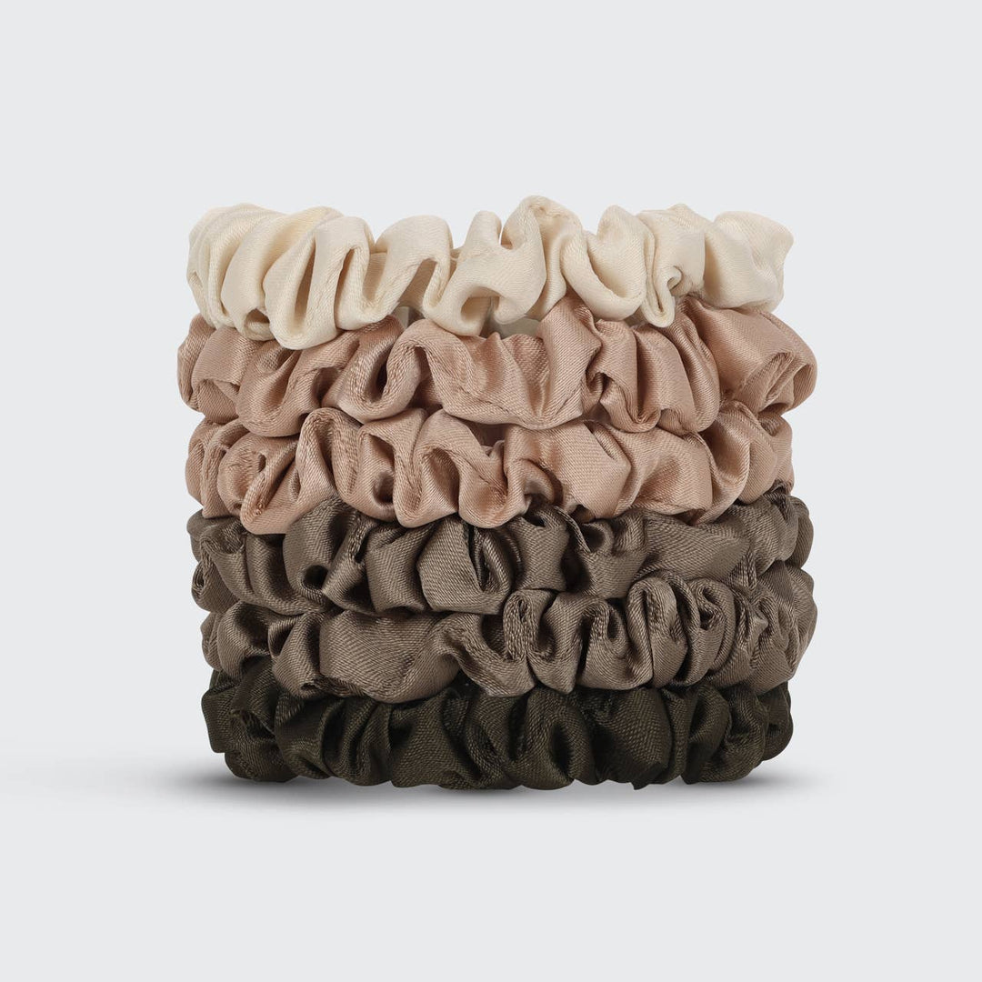 Ultra Petite Satin Scrunchies Set of 6 - Eucalyptus