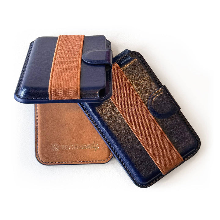 Back Pocket 3-in-1 Magnetic Phone Wallet - Navy/Camel