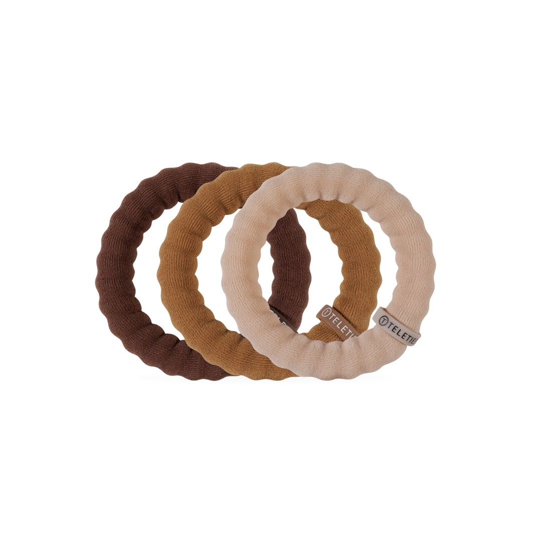 Teleties Nylon Hair Ties - Large Band Pack of 3 - Espresso Yourself