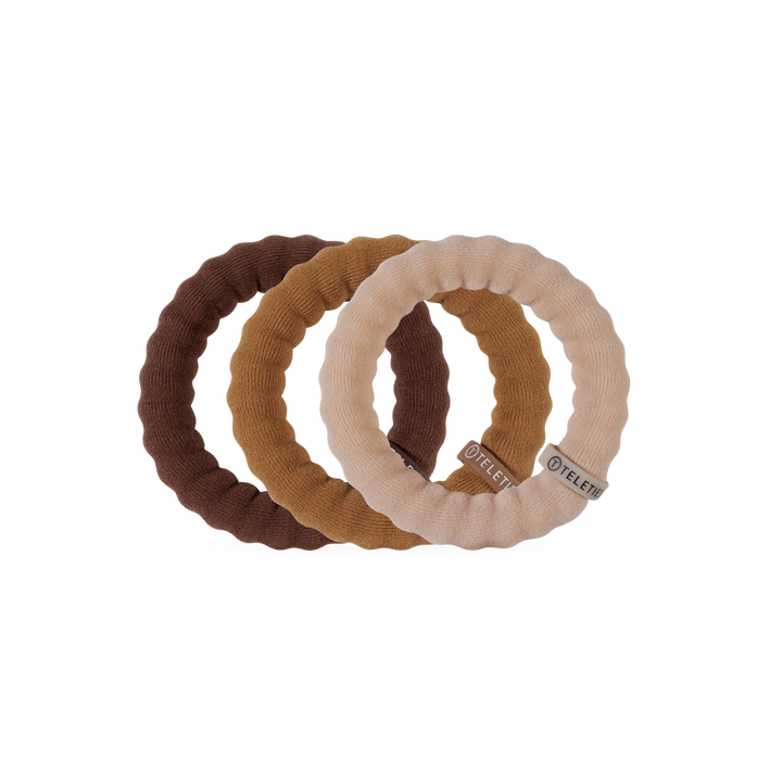 Teleties Nylon Hair Ties - Large Band Pack of 3 - Espresso Yourself