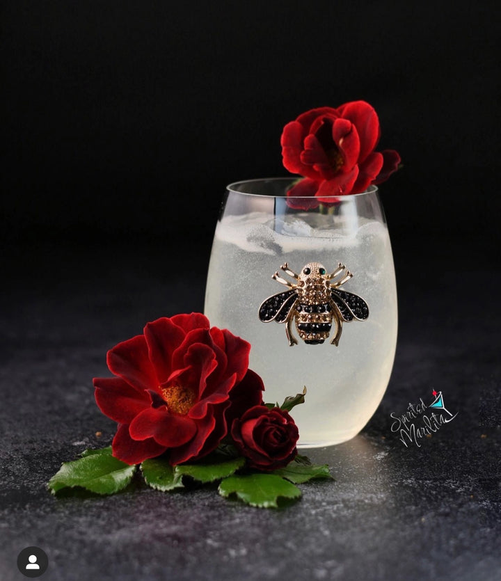 Jeweled Queen Bee Stemless Wine Glass