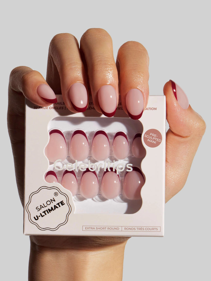 French Rouge (Extra Short Round) Press-On Nails by Celebritips