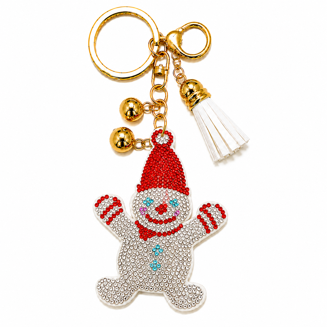 Christmas Gnome Crystal Keychain