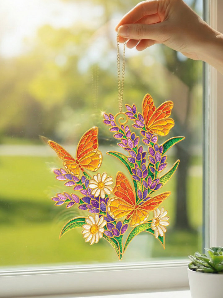 Lavender & Butterflies Suncatcher