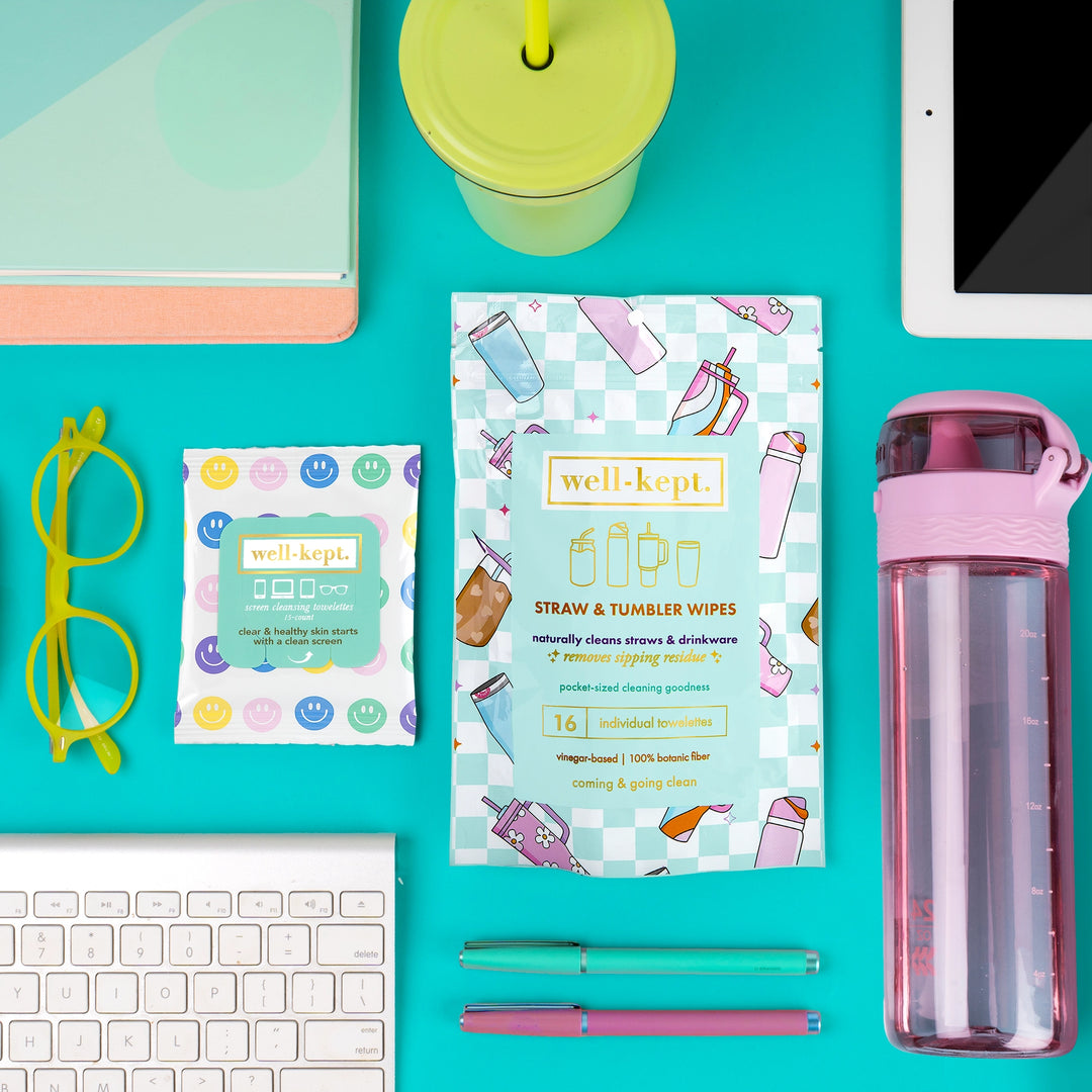 Straw + Tumbler Wipes - 16 Count by Well-Kept (Preorder: Ships in 2-3 Weeks)
