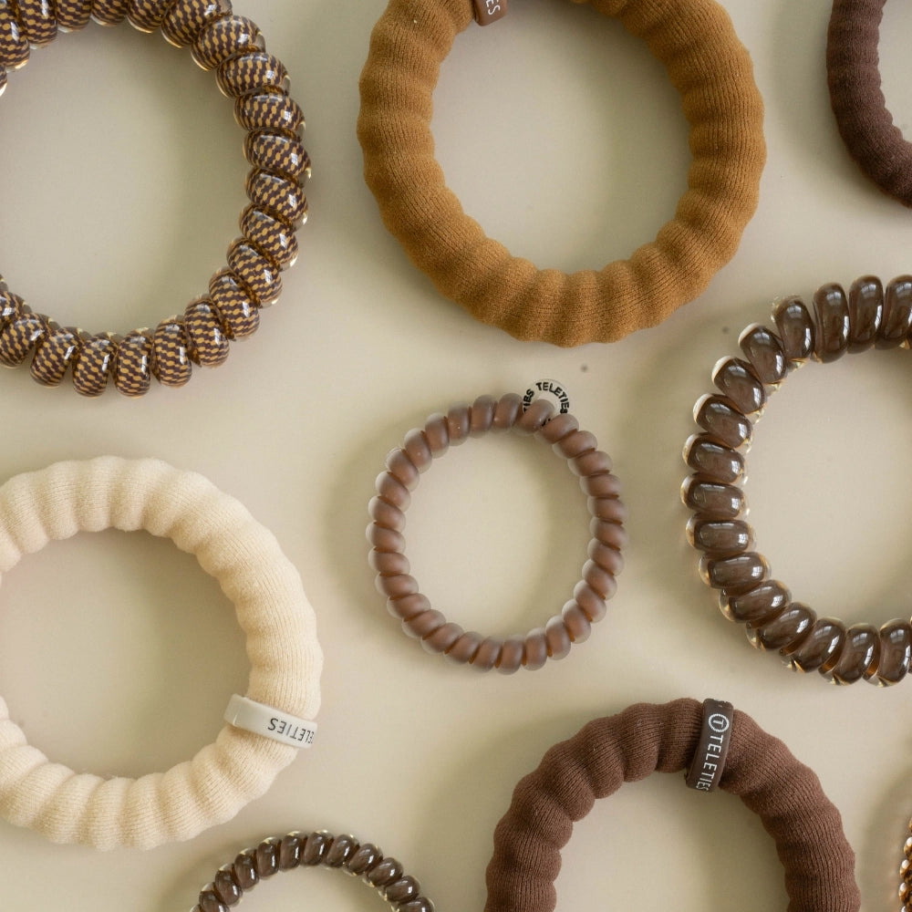 Teleties Nylon Hair Ties - Large Band Pack of 3 - Espresso Yourself