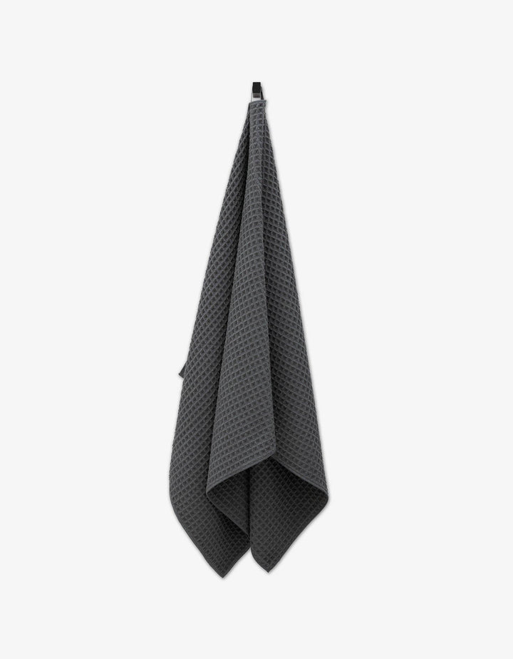 Charcoal Waffle Bath Towel by Geometry