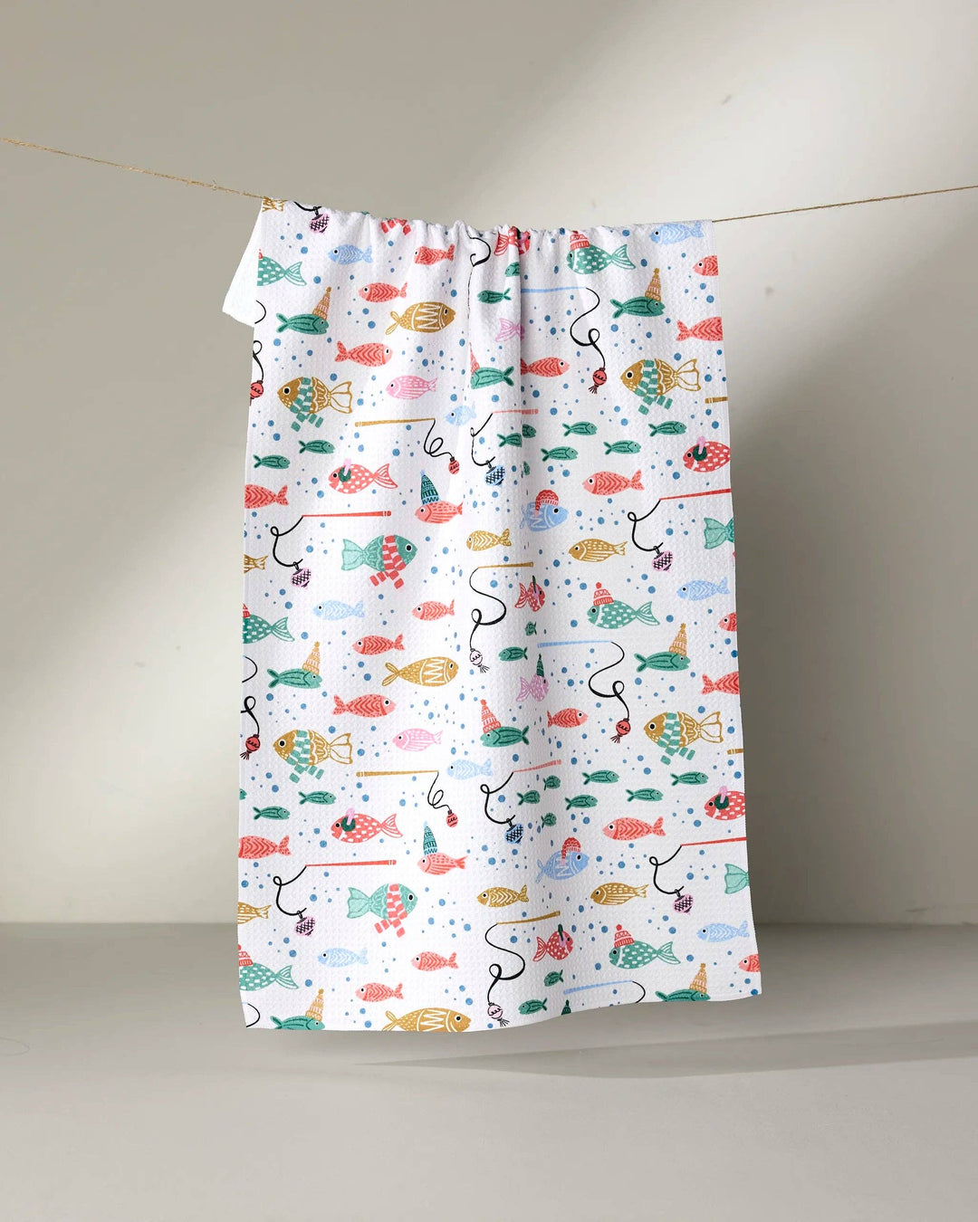 Light Holiday Fish Tea Towel by Geometry