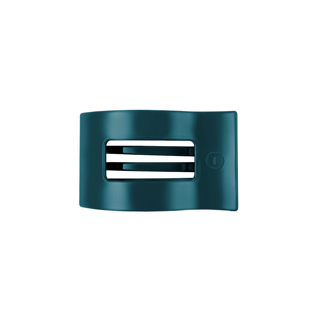 Small Teleties Flat Rectangle Clip - Teal With It