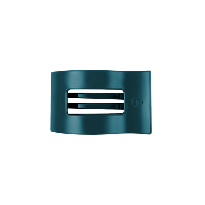 Small Teleties Flat Rectangle Clip - Teal With It