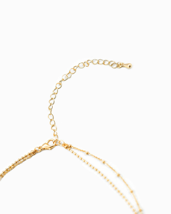 Pastel Champagne Charm Layered Necklace - Pink
