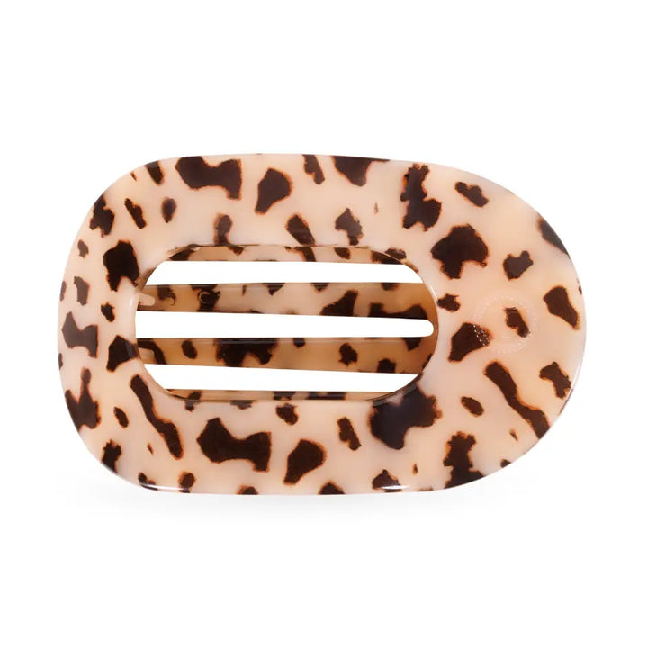 Tiny Teleties Flat Oval Clip - Blonde Tortoise