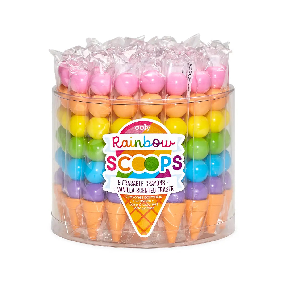 Rainbow Scoops Vanilla Stacking Erasable Crayons
