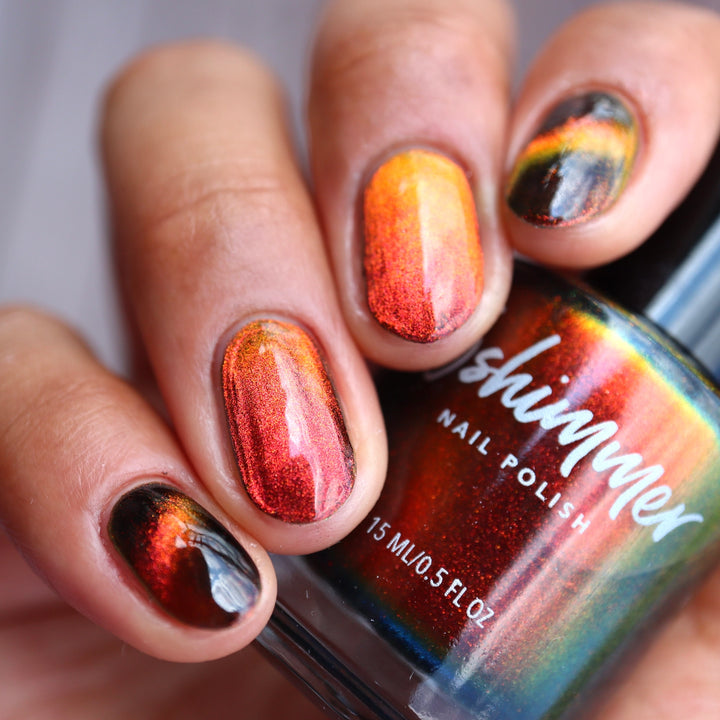 Heated Up Multichrome Magnetic Nail Polish