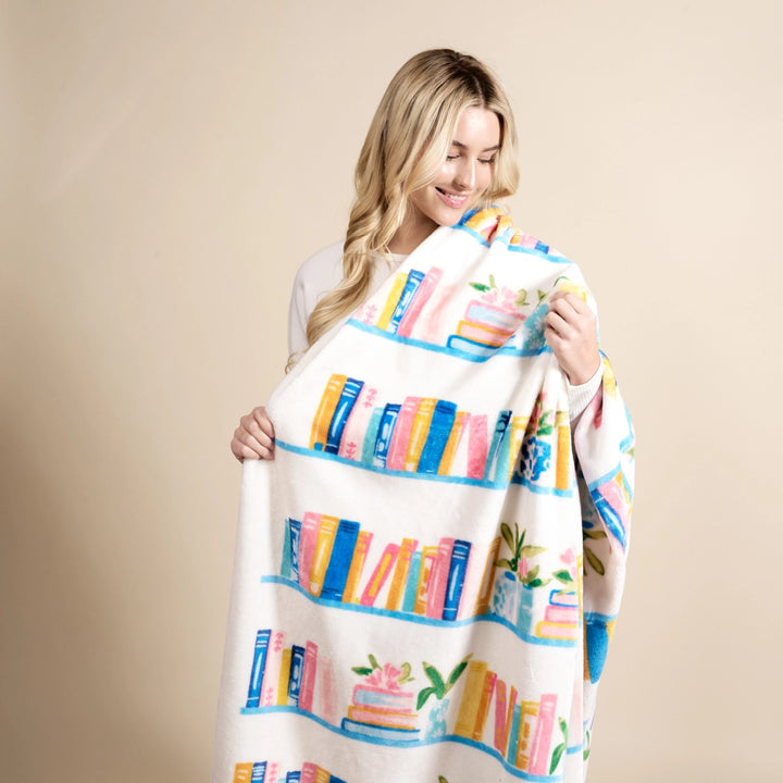 Snuggle Up Plush Blanket - Book Shelfie by The Darling Effect