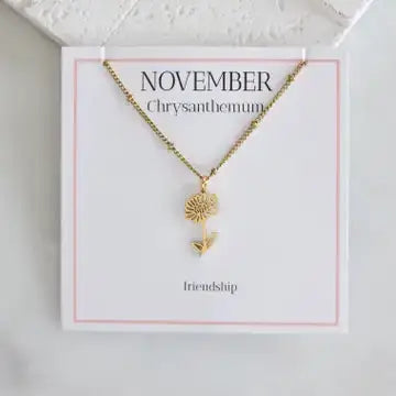 Birth Flower Necklace - Waterproof