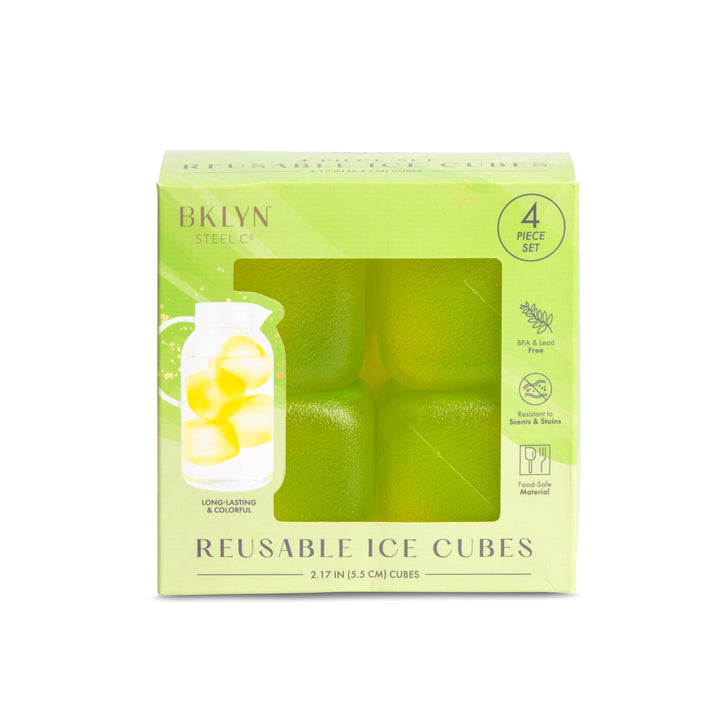 XL Reusable Ice Cubes Set of 4 - Liquid Lime