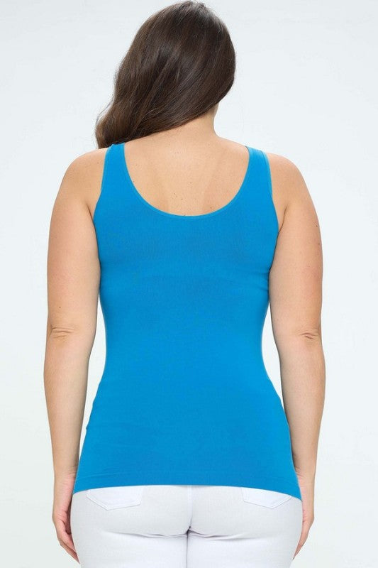 Reversible Basic Seamless Tank - Azure Blue by Yelete