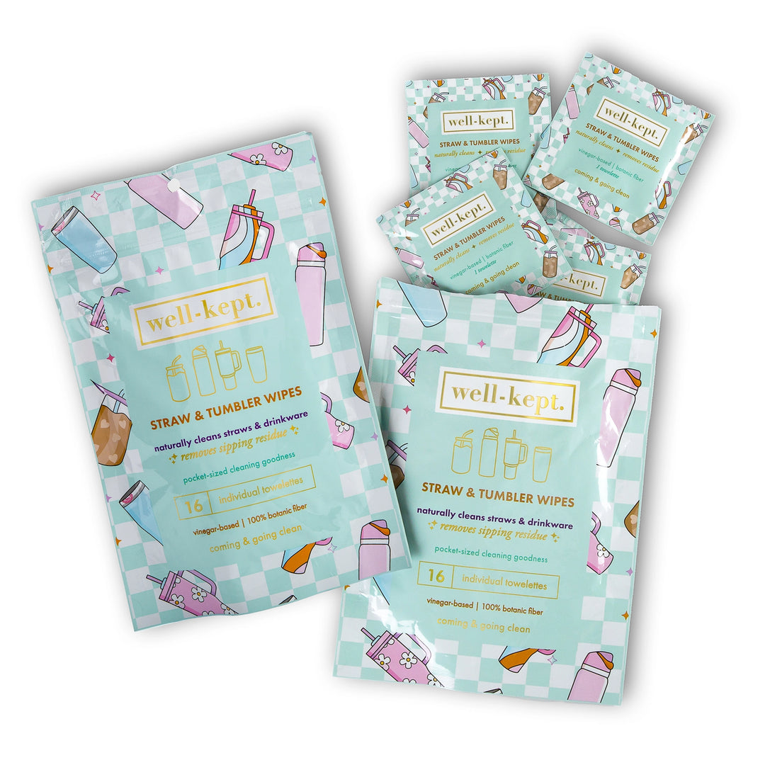 Straw + Tumbler Wipes - 16 Count by Well-Kept (Preorder: Ships in 2-3 Weeks)