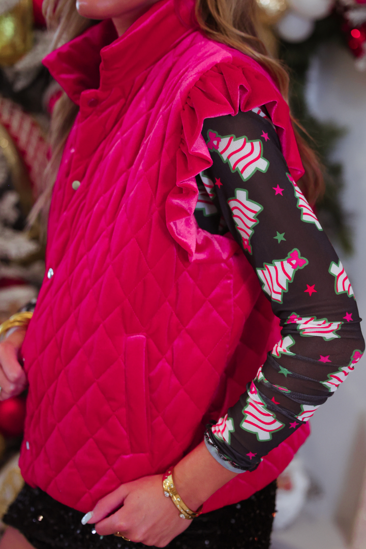 Velvet Quilted Vest- Pink by Jess Lea (PREORDER: Ships in October)