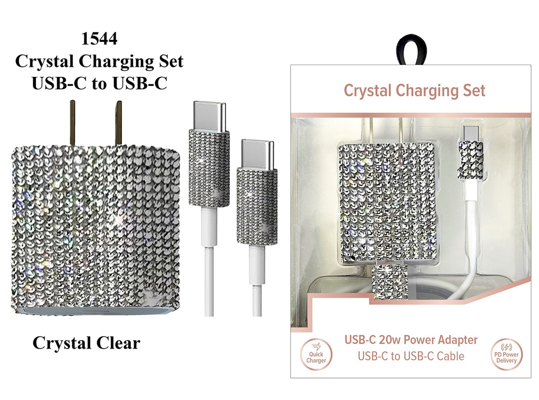 USB-C To USB-C Crystal Charging Set by Tech Trendz (Ships in 2-3 Weeks)