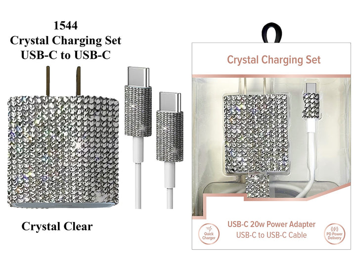 USB-C To USB-C Crystal Charging Set by Tech Trendz (Ships in 2-3 Weeks)