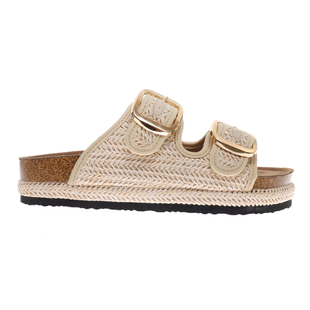 Outwoods Joan Buckle Sandals - Natural