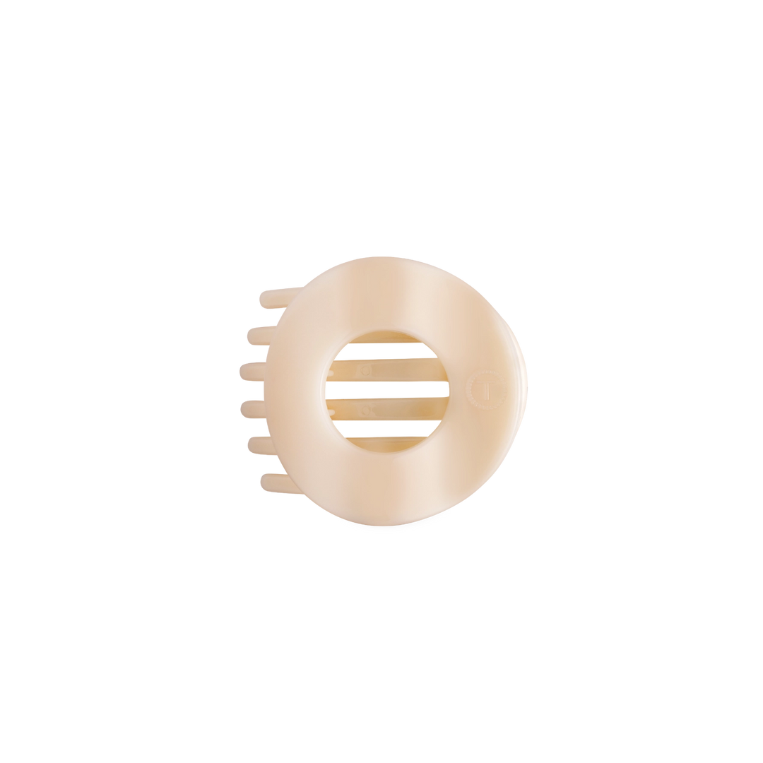 Small Teleties Flat Open Circle Clip - Almond Beige (Ships Next Week)
