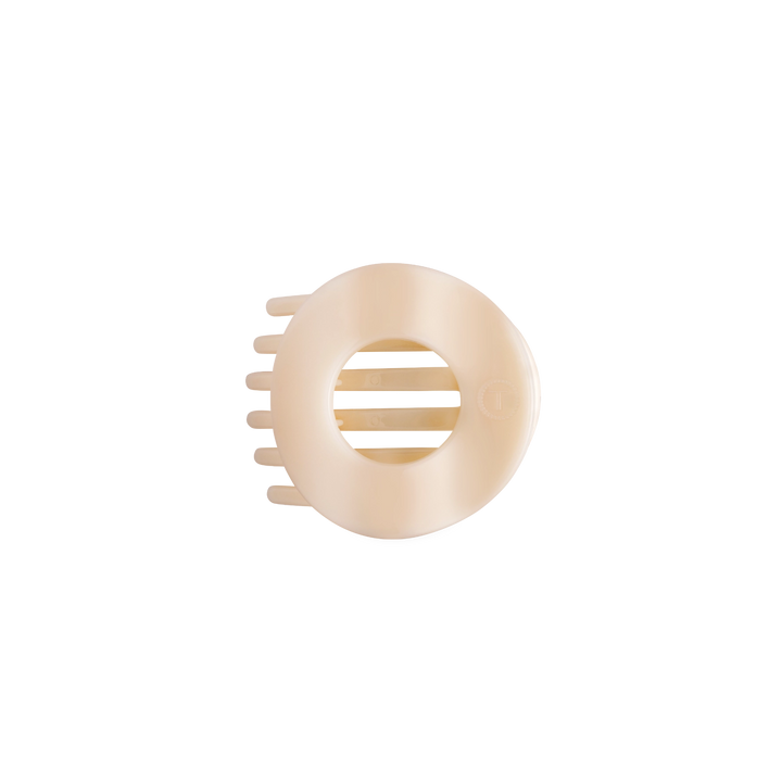 Small Teleties Flat Open Circle Clip - Almond Beige (Ships Next Week)