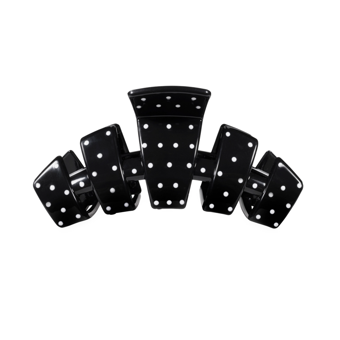 Medium Teleties Claw Clip - Black Polka Dot Party (Ships Next Week)