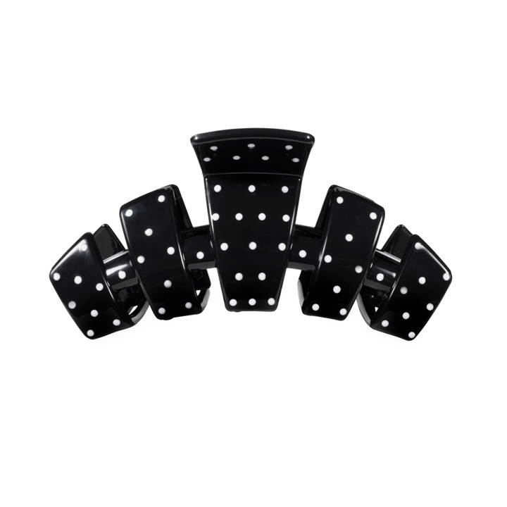 Medium Teleties Claw Clip - Black Polka Dot Party (Ships Next Week)