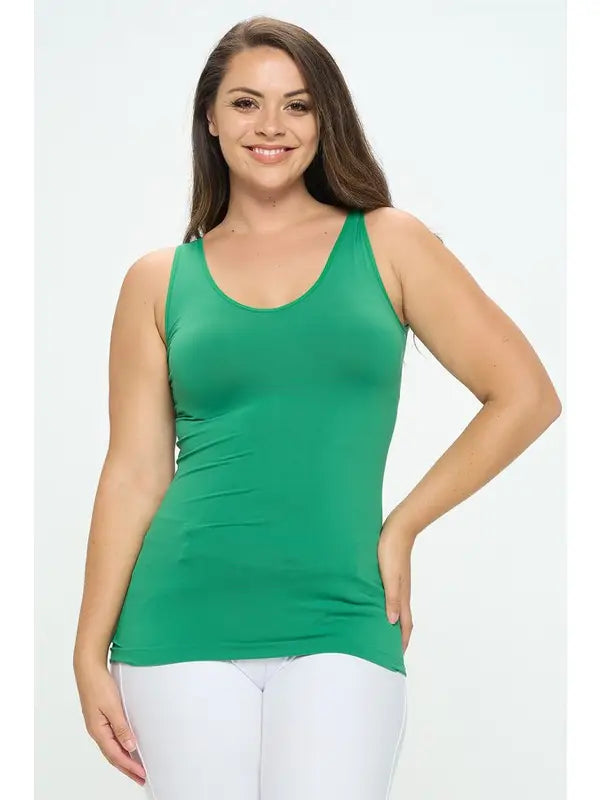 Reversible Basic Seamless Tank - Kelly Green by Yelete
