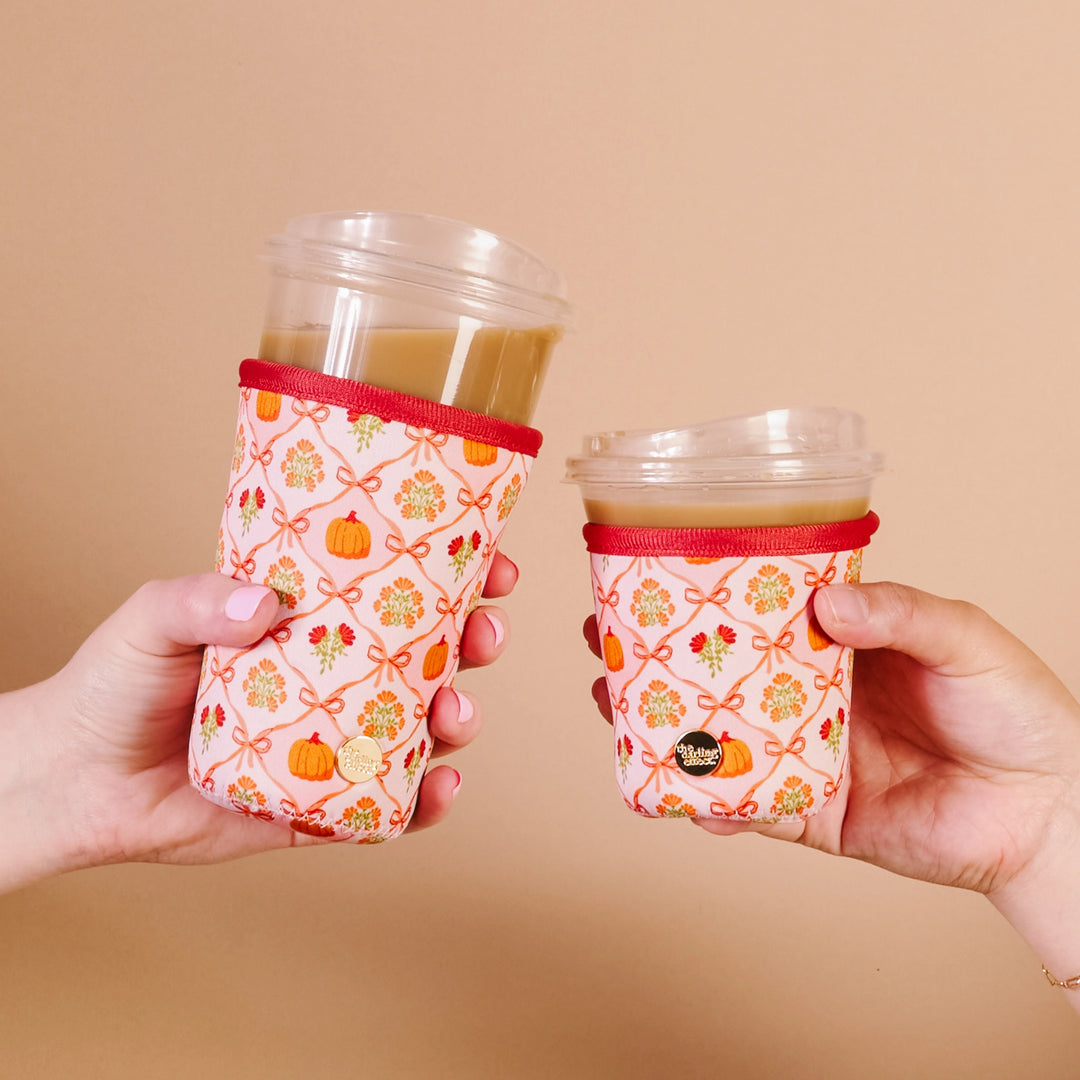 Large Sip Savvy Drink Sleeve - Patchwork Pumpkins by the Darling Effect