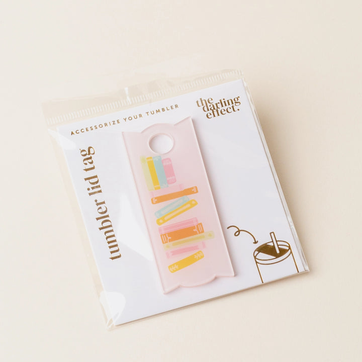 Tumbler Lid Tag - Book Stack by the Darling Effect