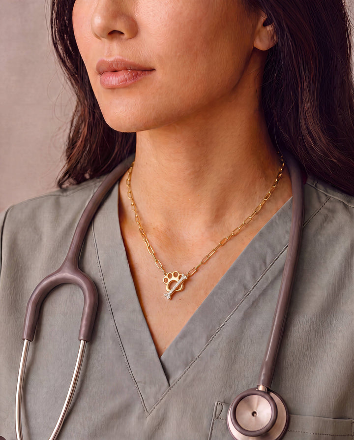 Pave Paw Toggle Necklace by Alex + Ani
