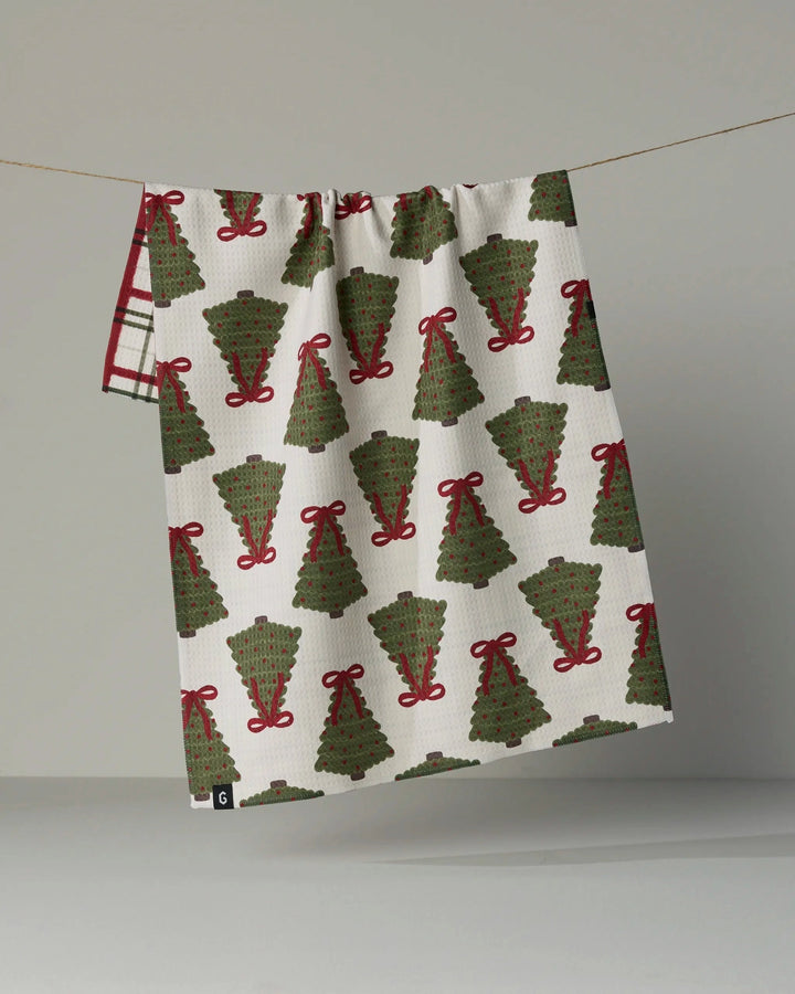 Ribbon Pines Luxe Kitchen Towel by Geometry