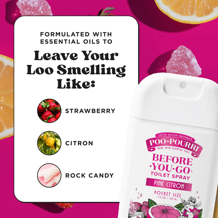Pink Citron 1oz Pouched Pocket Sprayer by Poo~Pourri